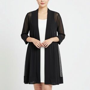 Bali Women’s Black 3/4 sleeve open front cardigan Size XS New Made In Canada